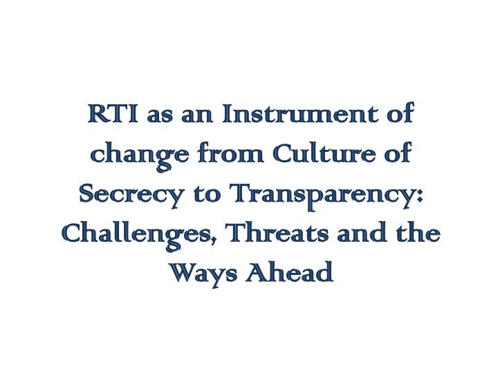 rti as an instrument of rti as an instrument