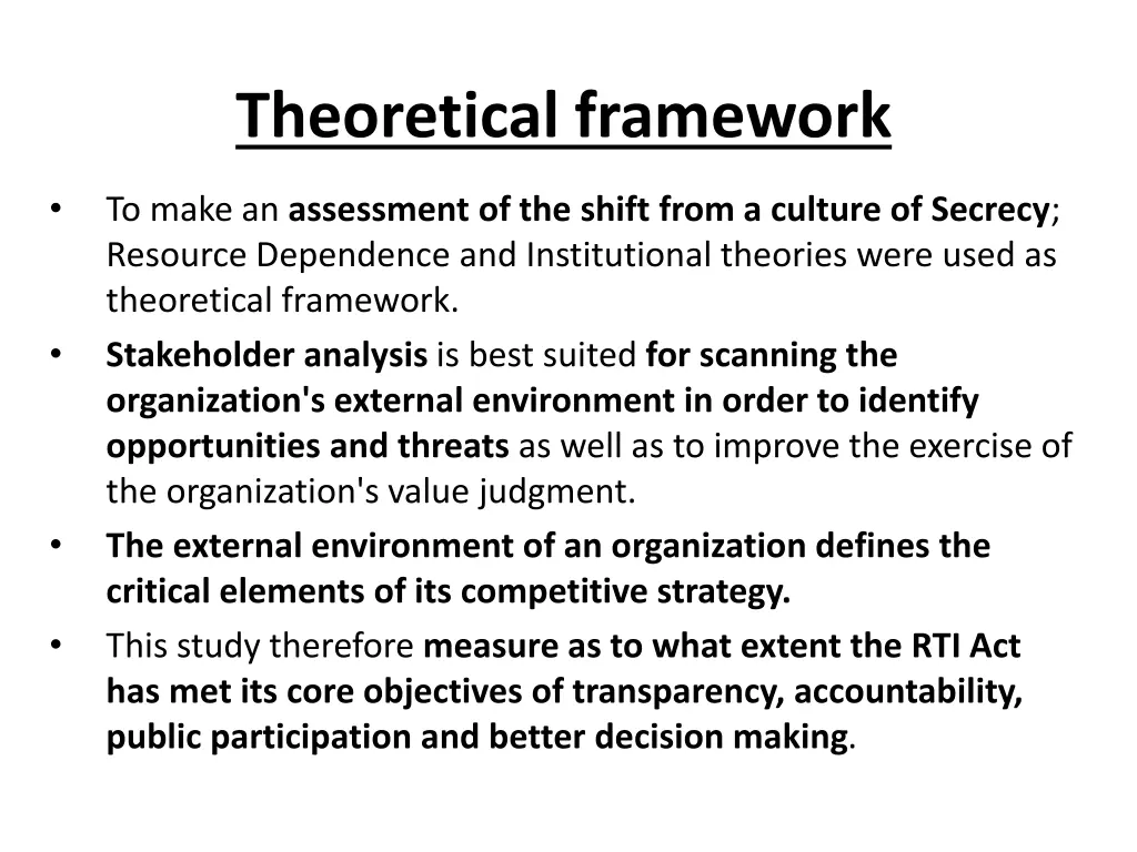 theoretical framework