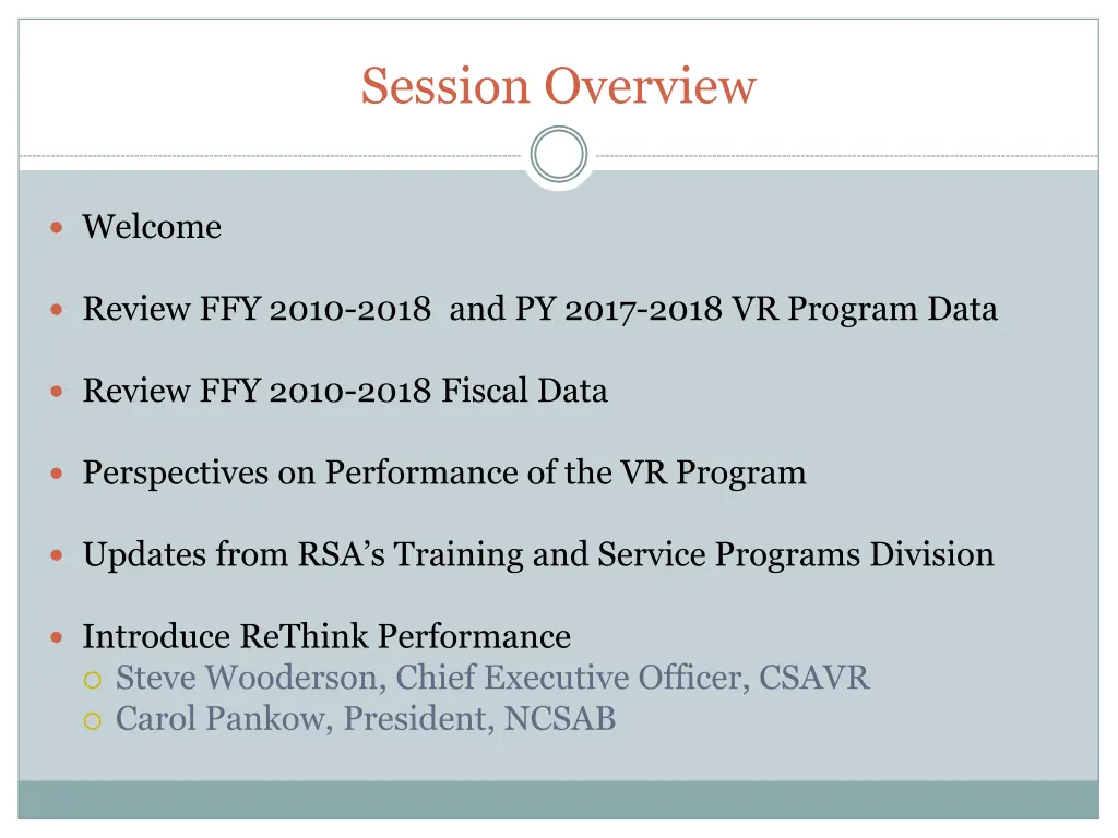 session overview