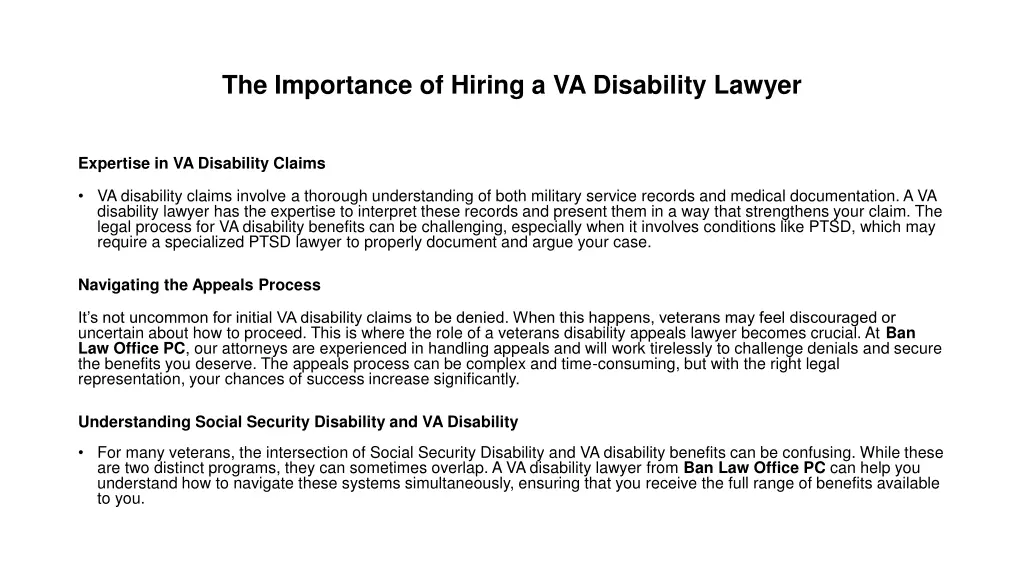 the importance of hiring a va disability lawyer