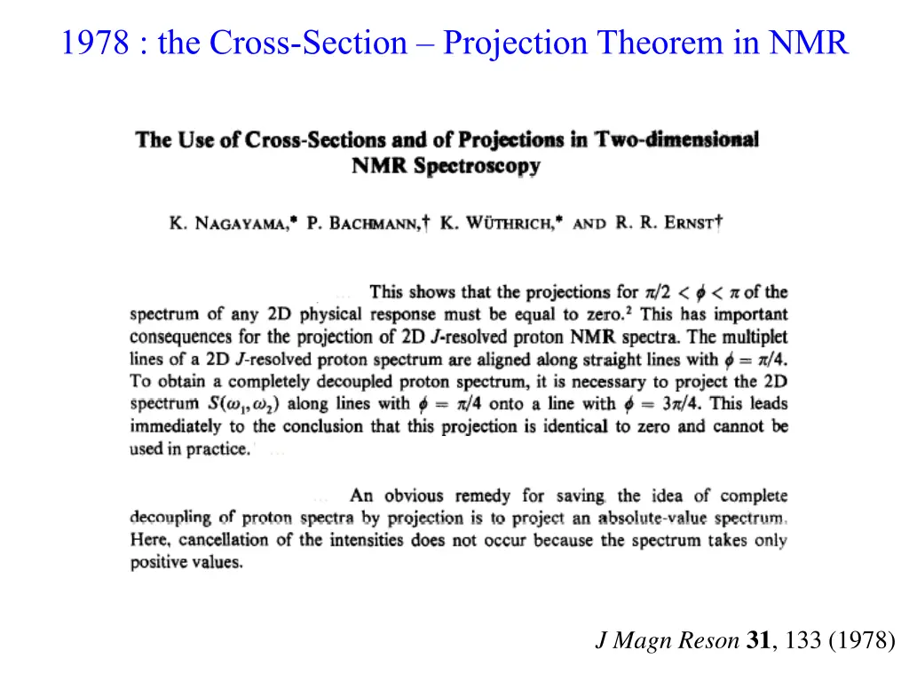 1978 the cross section projection theorem in nmr