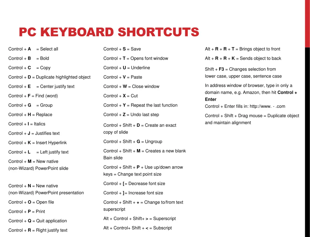 pc keyboard shortcuts