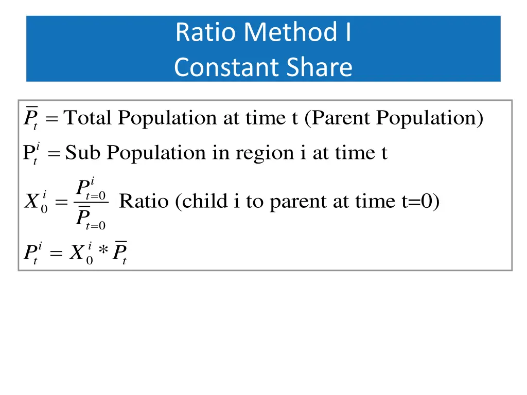 ratio method i constant share