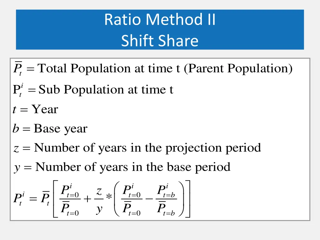 ratio method ii shift share