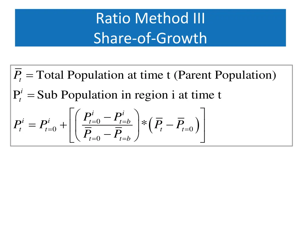 ratio method iii share of growth