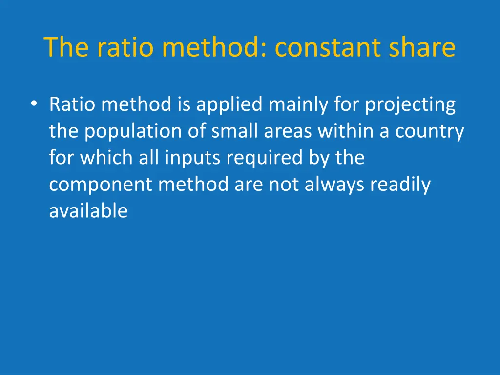 the ratio method constant share