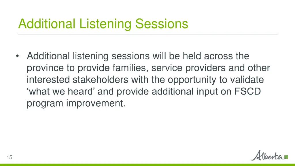 additional listening sessions