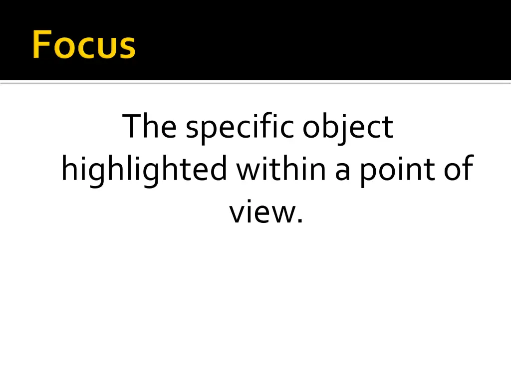 the specific object highlighted within a point