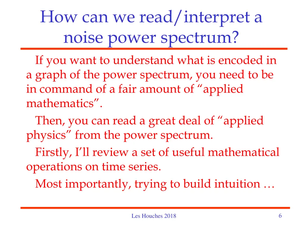 how can we read interpret a noise power spectrum