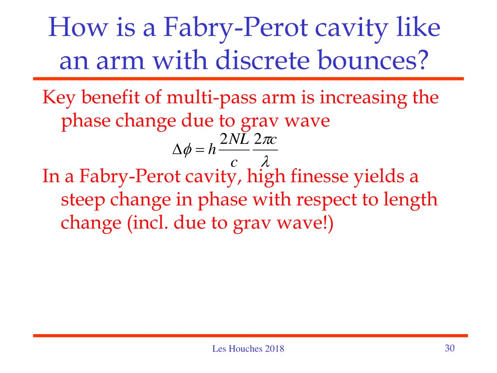 how is a fabry perot cavity like an arm with