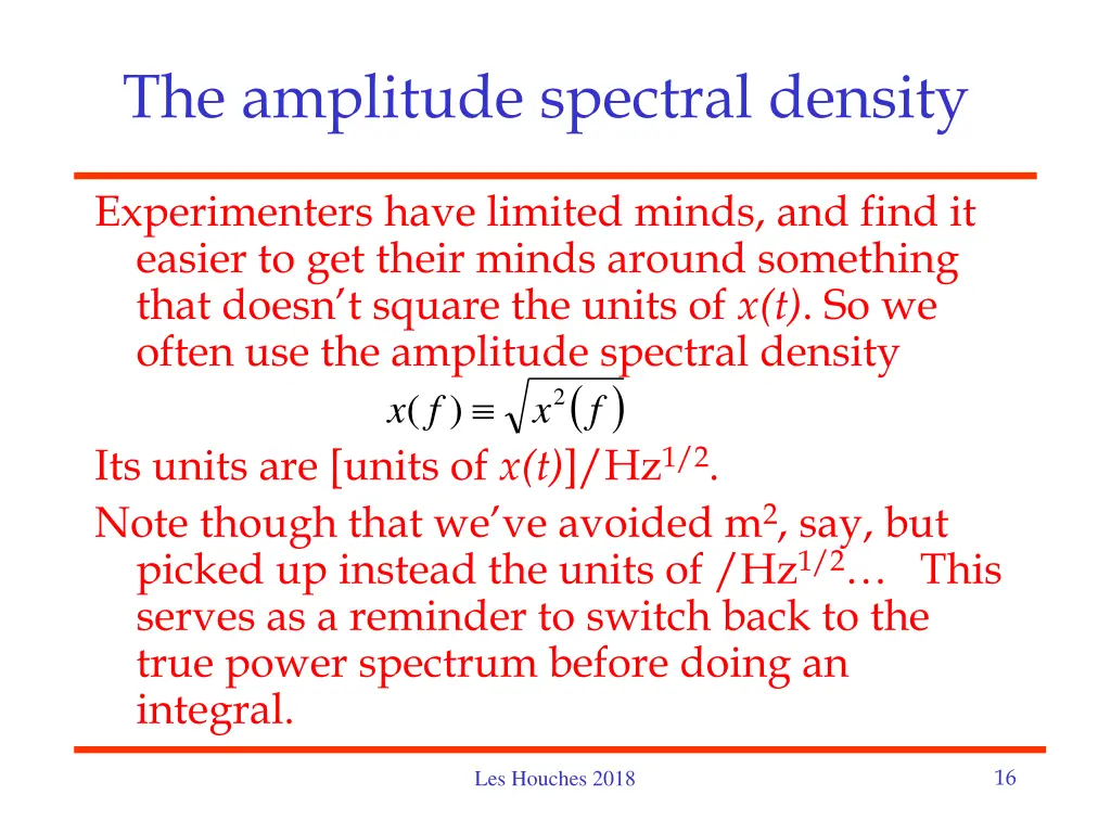 the amplitude spectral density