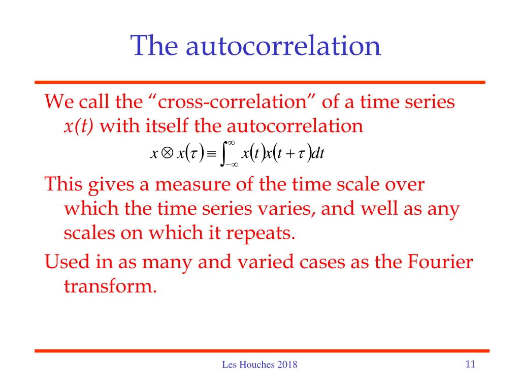 the autocorrelation