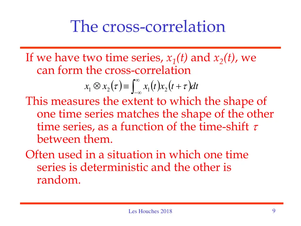 the cross correlation