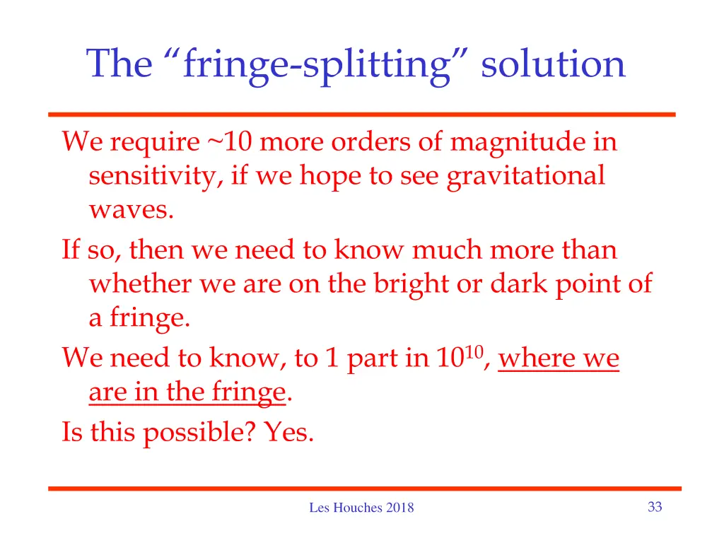 the fringe splitting solution