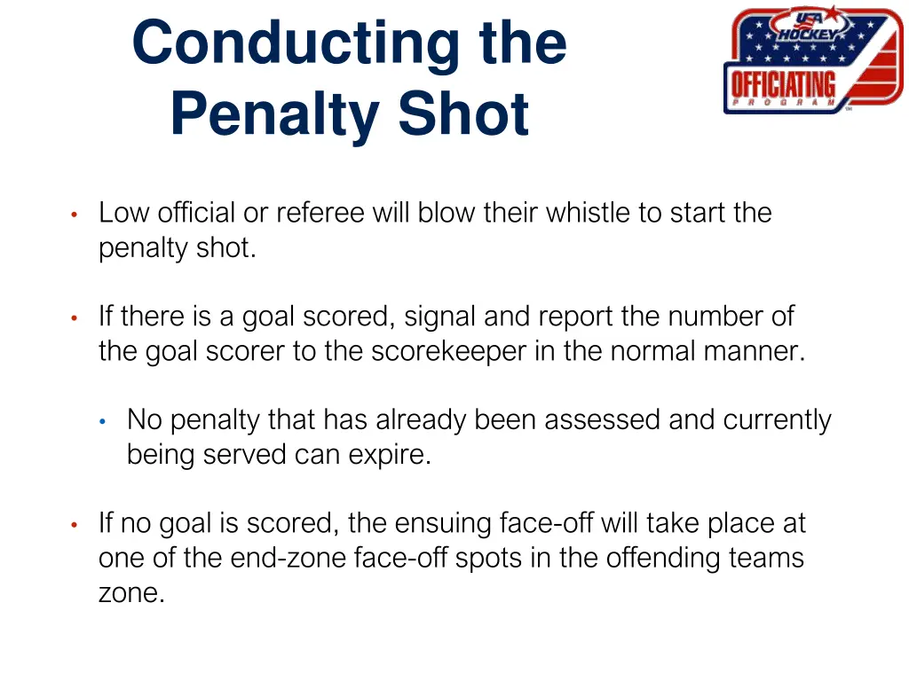 conducting the penalty shot