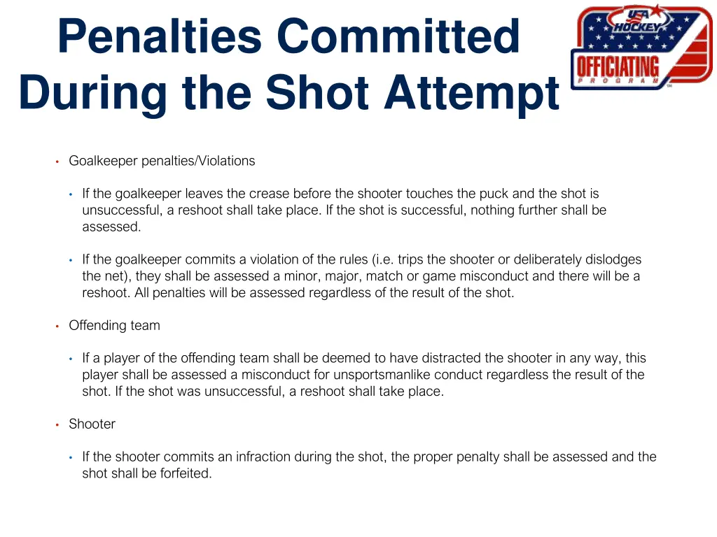 penalties committed during the shot attempt