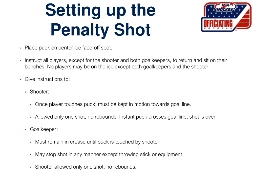 setting up the penalty shot