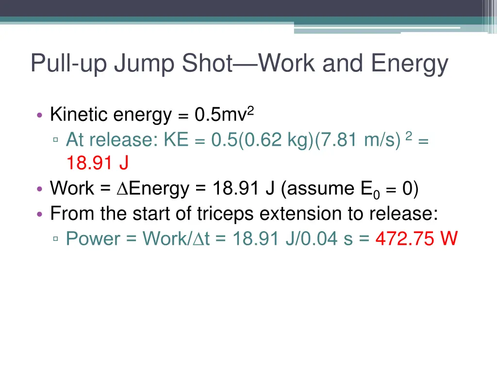 pull up jump shot work and energy