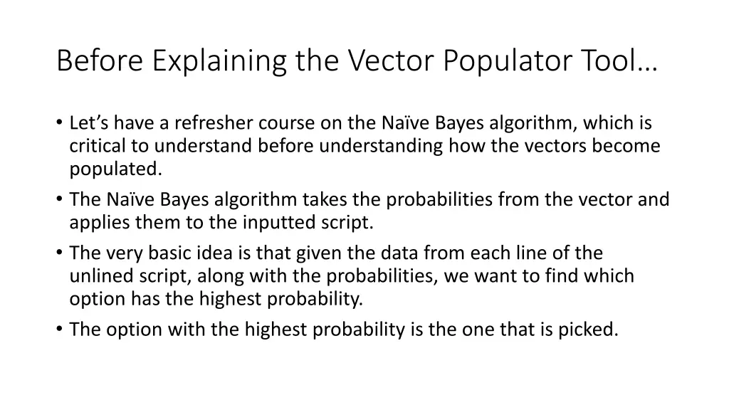 before explaining the vector populator tool