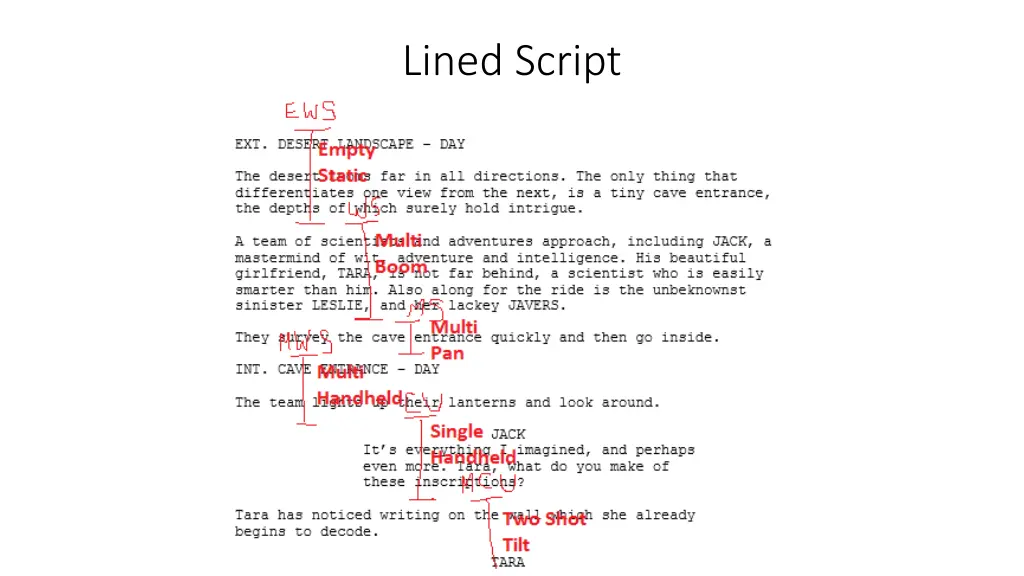 lined script