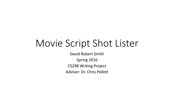 movie script shot lister