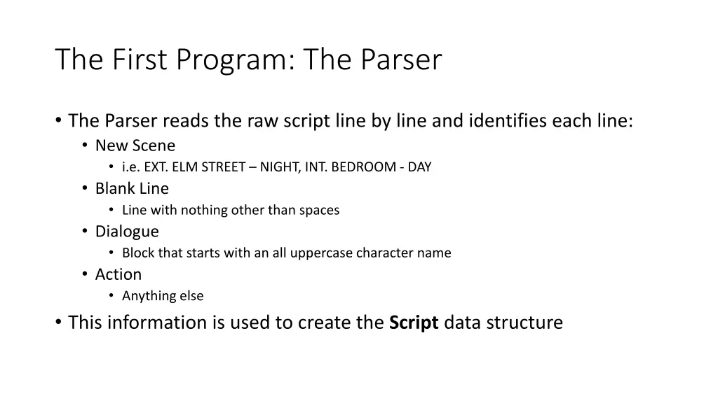 the first program the parser