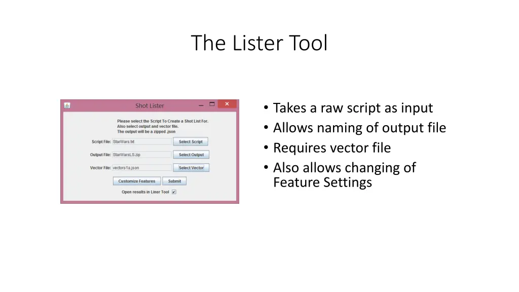 the lister tool