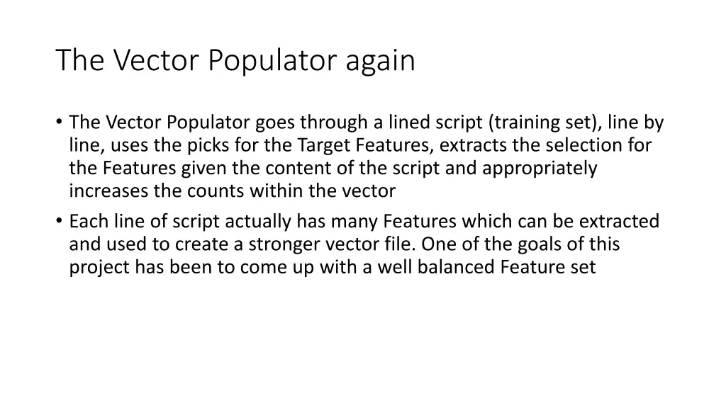 the vector populator again