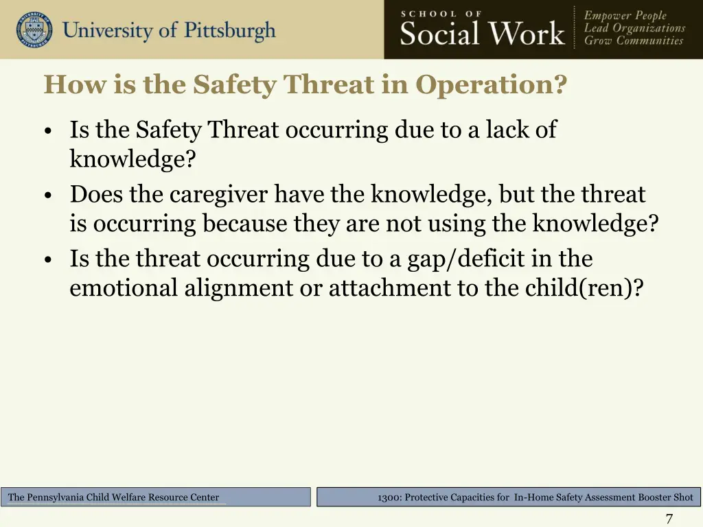 how is the safety threat in operation