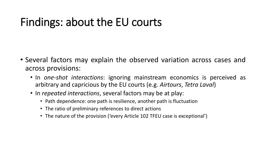 findings about the eu courts findings about 1