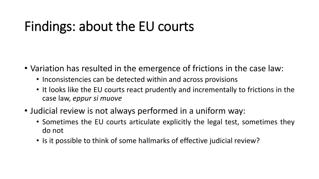 findings about the eu courts findings about 2