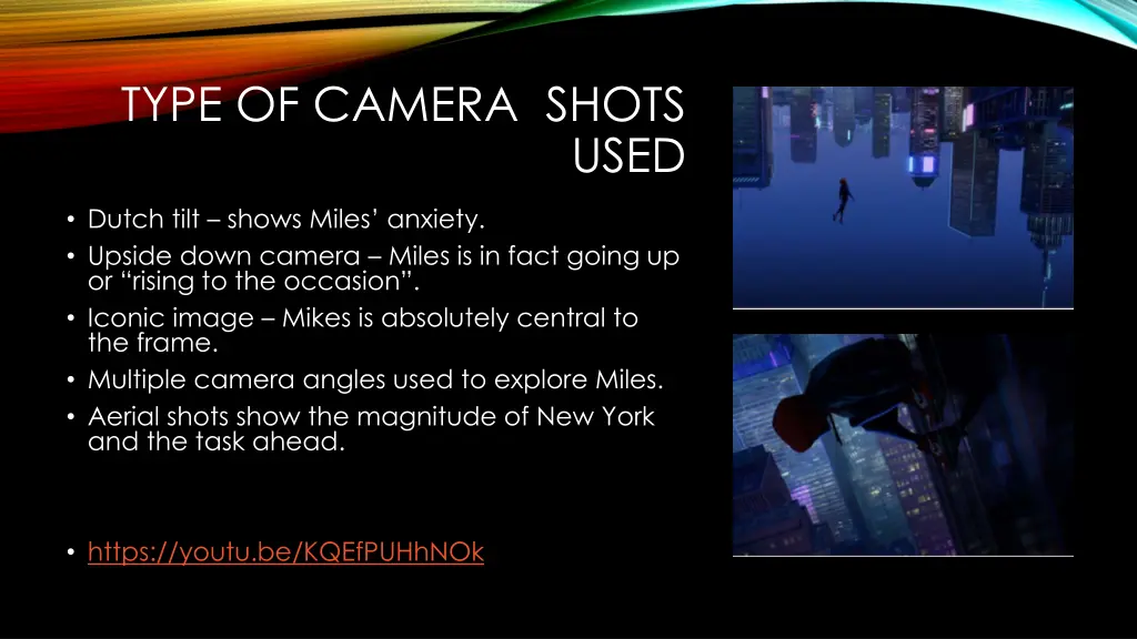 type of camera shots