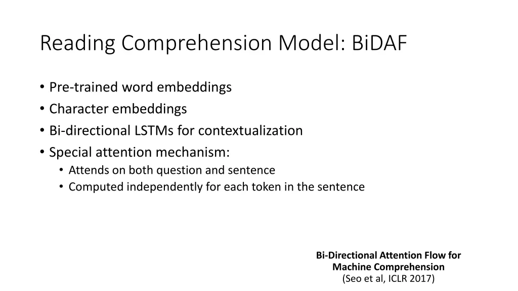 reading comprehension model bidaf