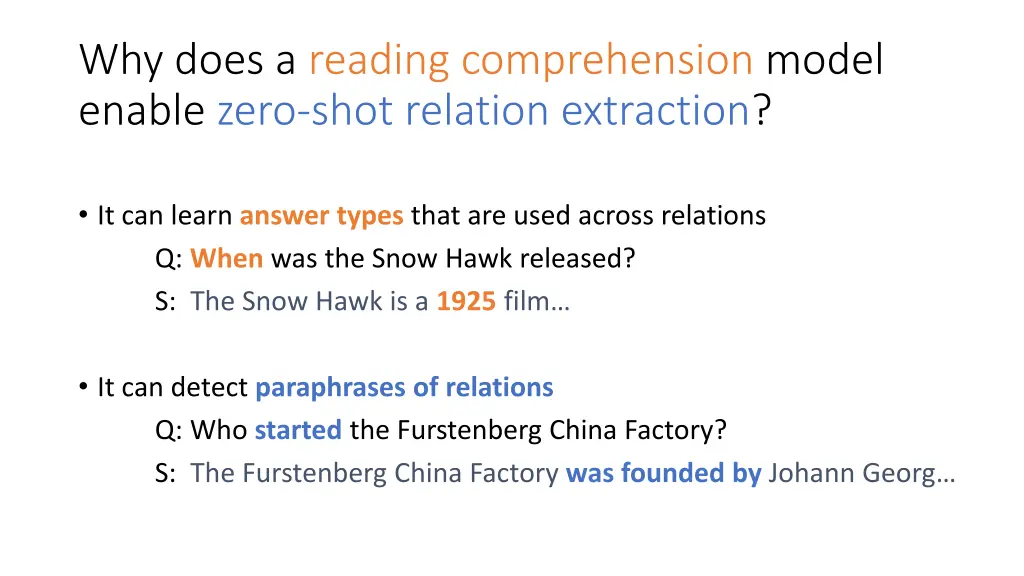 why does a reading comprehension model enable