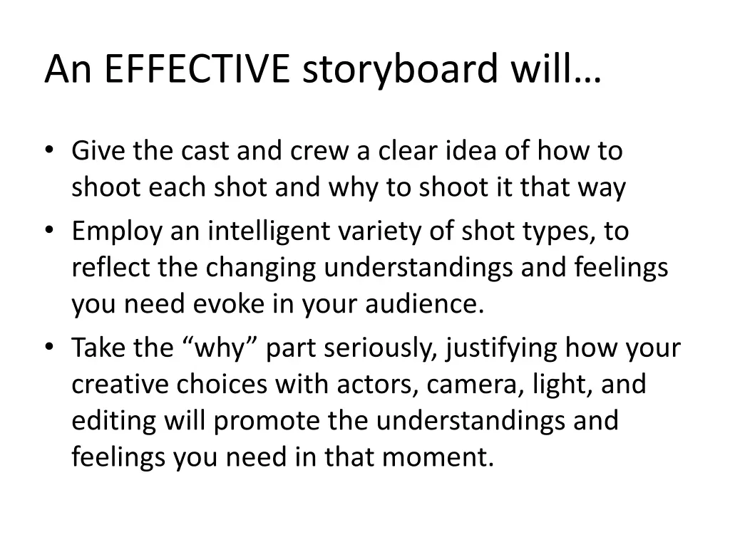 an effective storyboard will