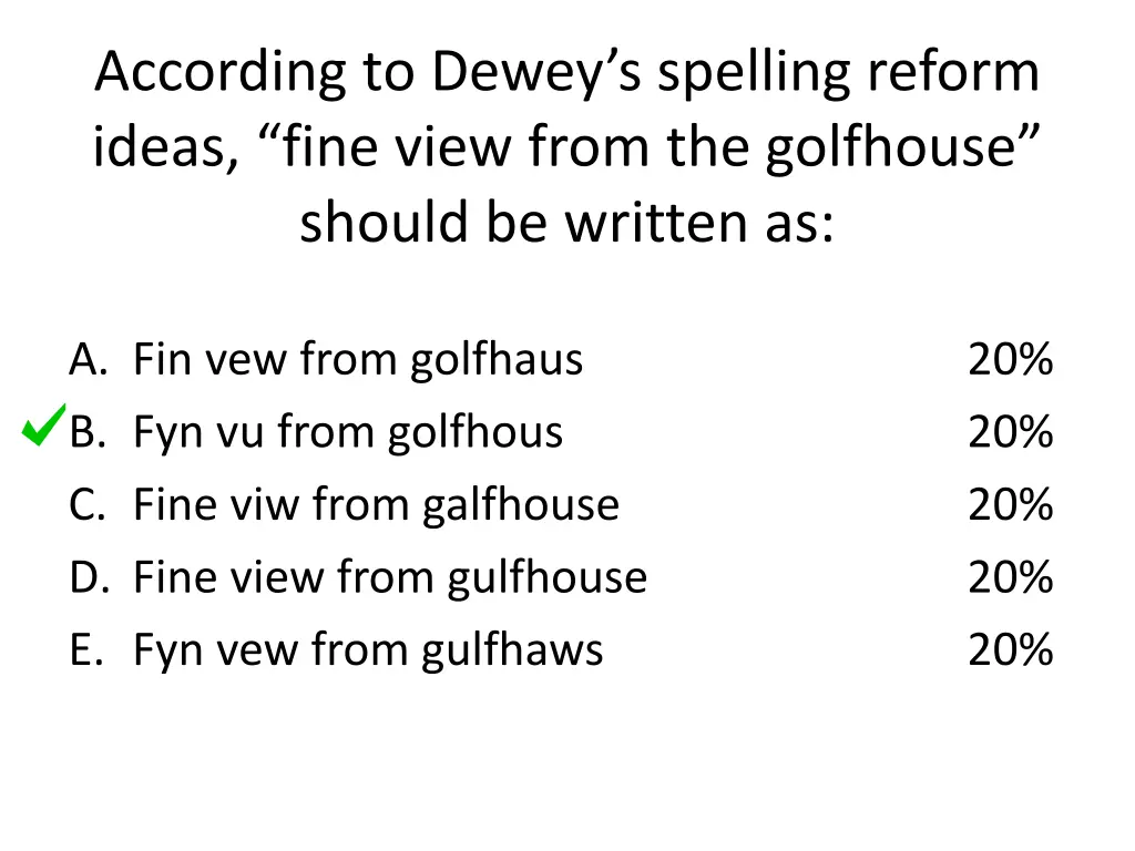 according to dewey s spelling reform ideas fine