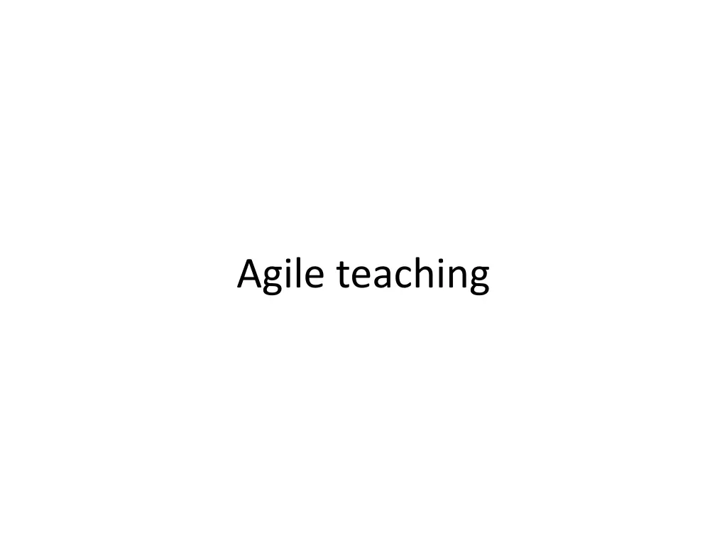 agile teaching