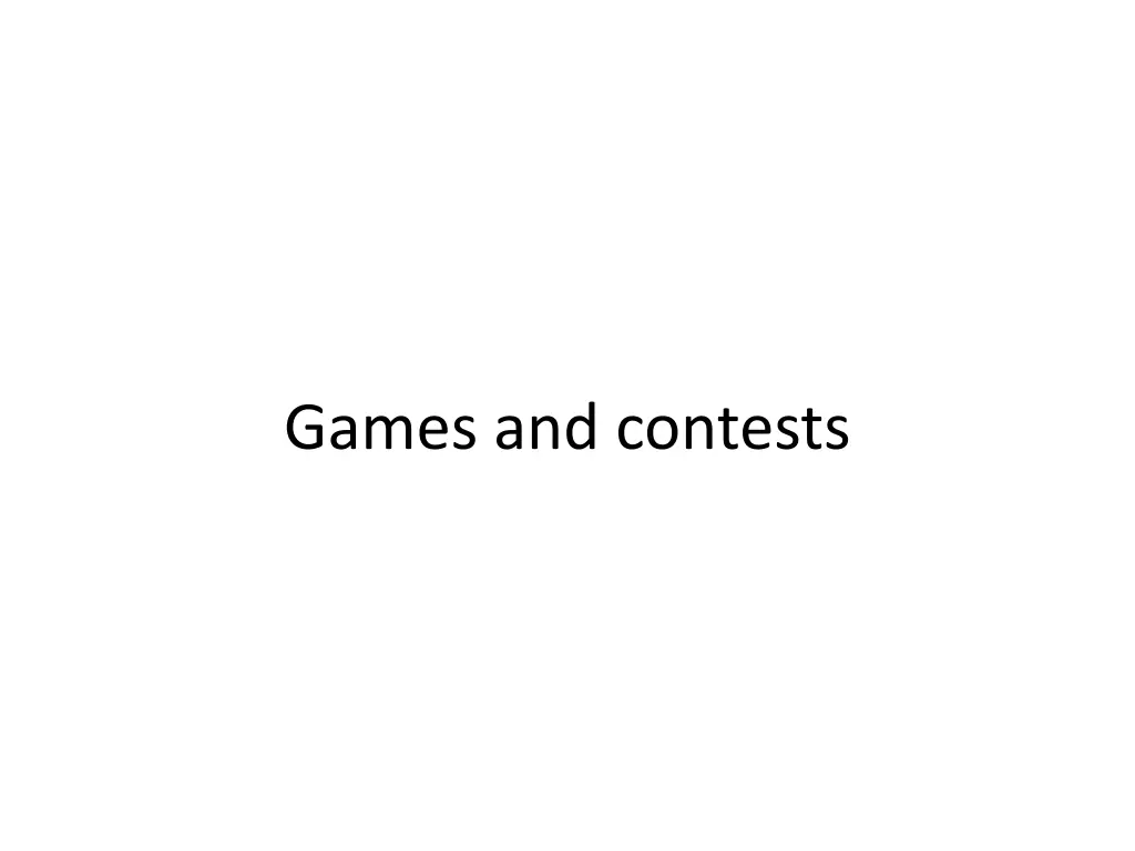 games and contests