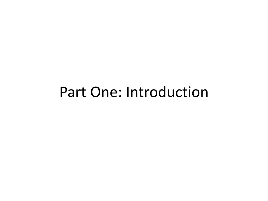 part one introduction