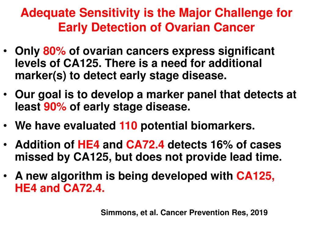 adequate sensitivity is the major challenge 1