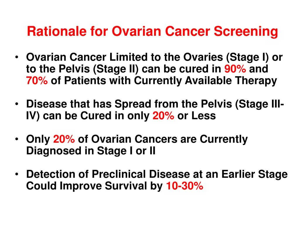 rationale for ovarian cancer screening