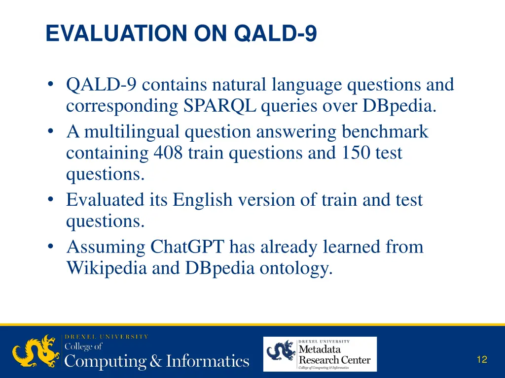 evaluation on qald 9