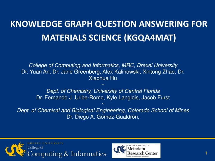 knowledge graph question answering for materials