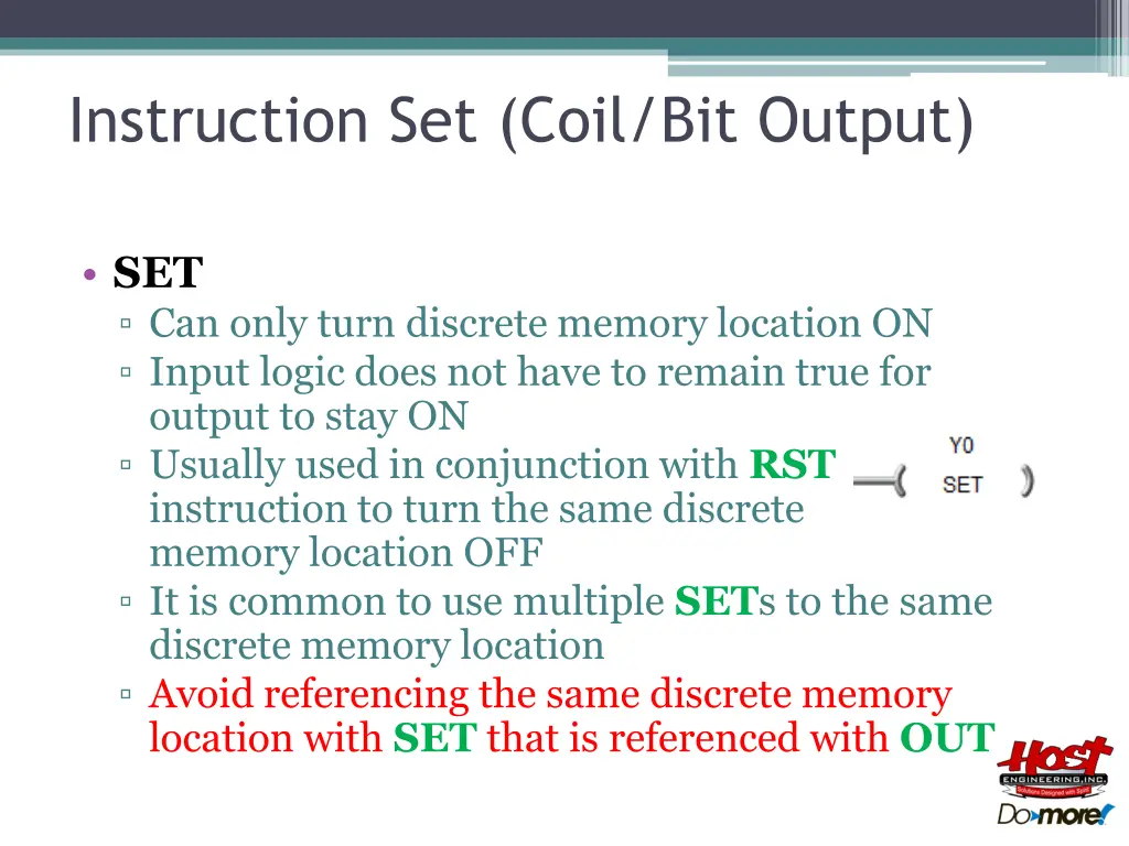 instruction set coil bit output 7