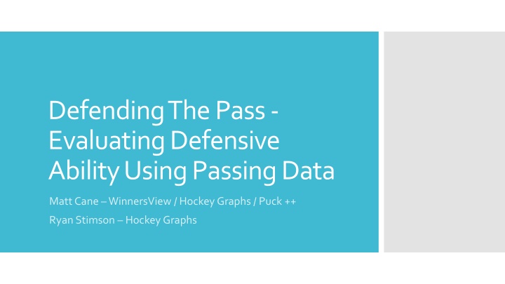 defending the pass evaluating defensive ability