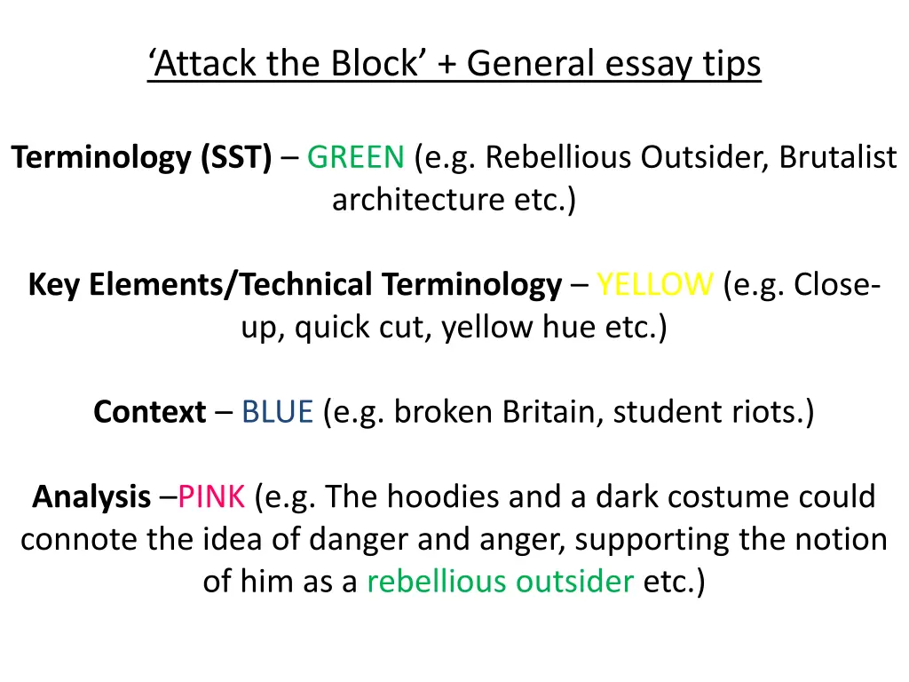 attack the block general essay tips 1