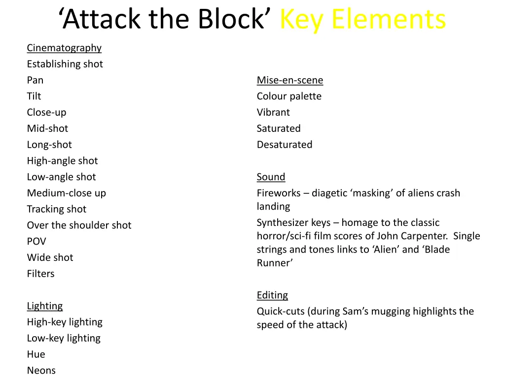 attack the block key elements