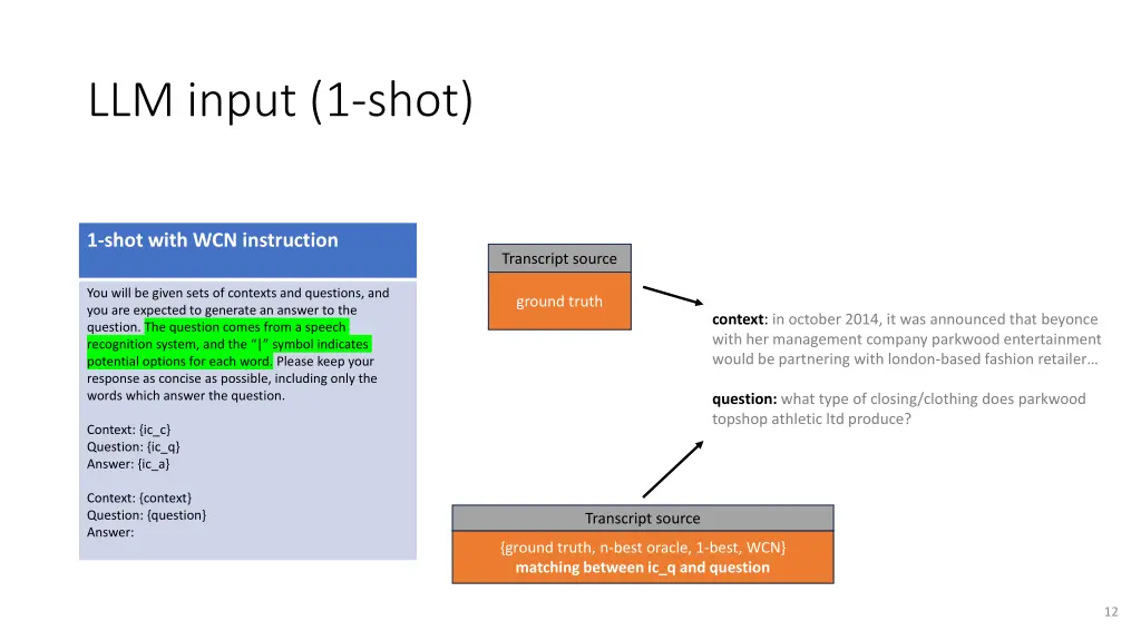 llm input 1 shot