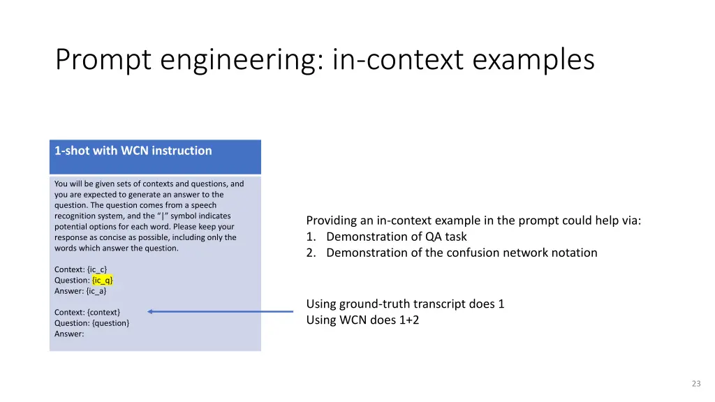 prompt engineering in context examples