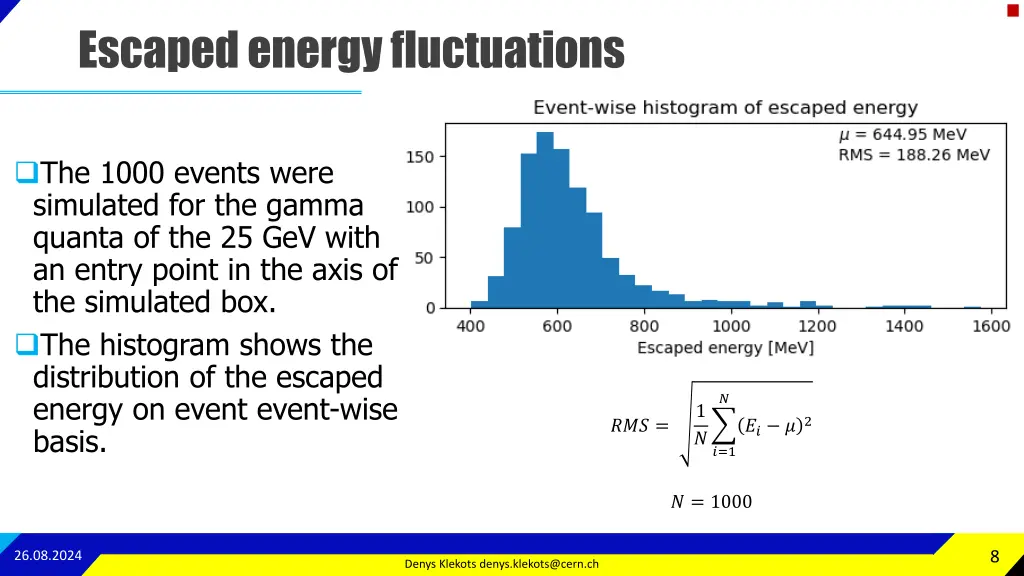 escaped energy fluctuations